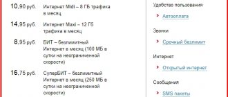 MTS internet tariffs for Belarus