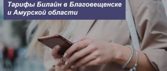Описание актуальных тарифов Билайн в Благовещенске и Амурской области для телефона, планшета и ноутбука